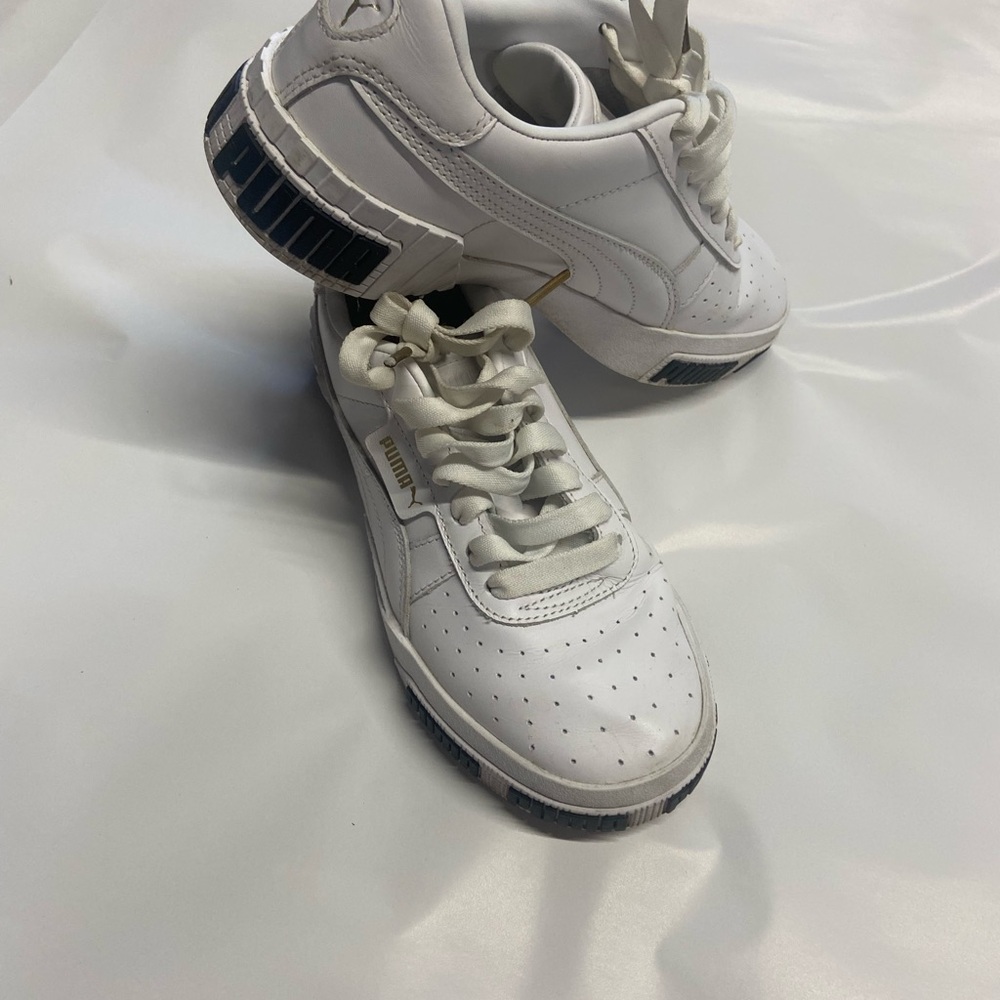 Puma Women's White and Black Sneakers